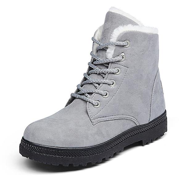 Sklisikre varme ankelstøvletter i plysj for kvinner W Light Gray 41