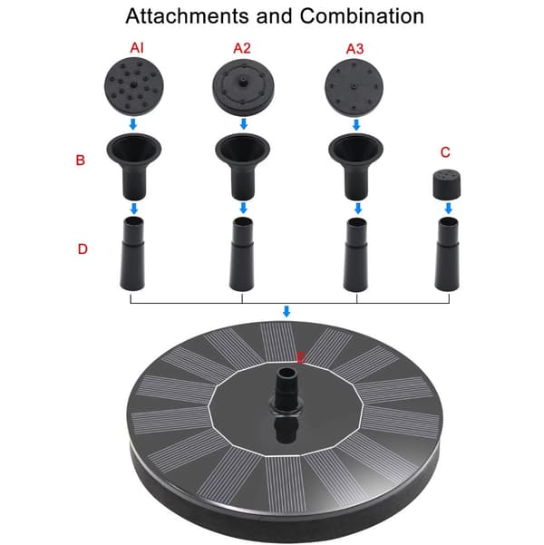 1 PC, 1,4w solar springvand Udendørs pool Vandfunktion springvand -