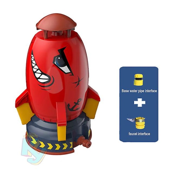 Space Rocket Jet Sprinkler Roterende Splash Leker Vannleketøy yz Red