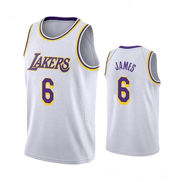 Ny sesong Los Angeles Lakers Lebron James No6 Basketballdrakt W XXL