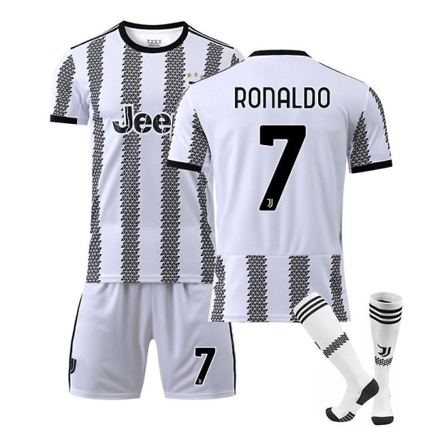 Ny 22-23 Juventus F.C. Fodboldsæt Fodboldtrøje C RONALDO 7 Kids 28(150-160)
