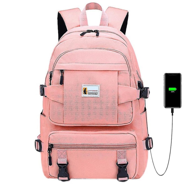 Matkareppu USB-latausportilla W Pink
