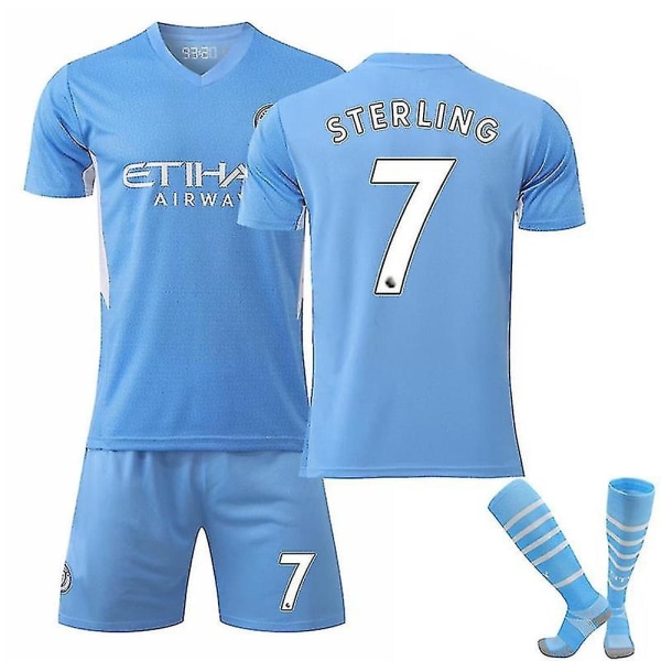 Ny sesong Manchester City Hjem De Bruyne Football Shirt vY STERLIN NO.7 22 (120130)