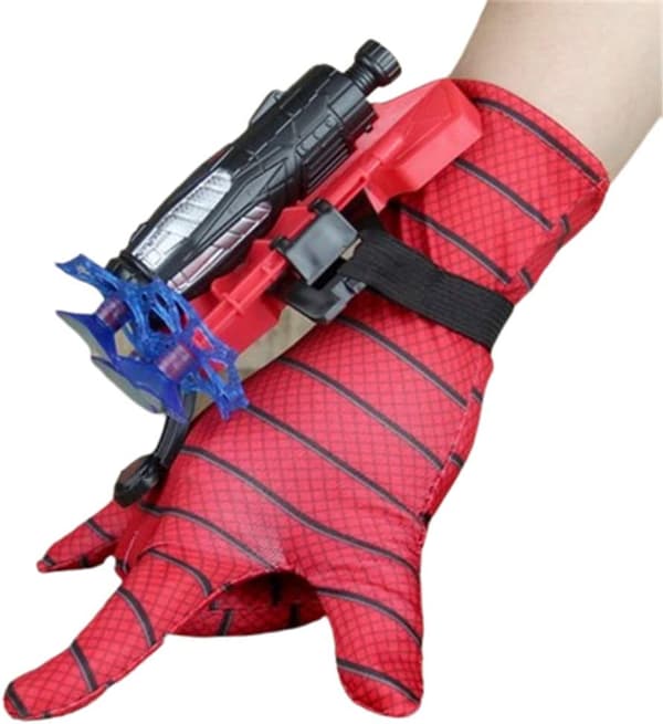Spiderman kasthandskar, Cosplay handskar i plast för barn W