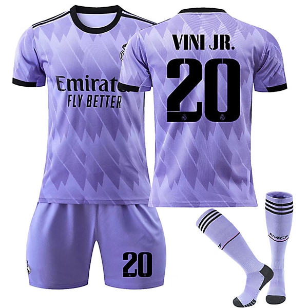 Real Madrid CF 22-23 Bortalag Jersey VINI JR. Nr 20 Fotbollströja kit C 30