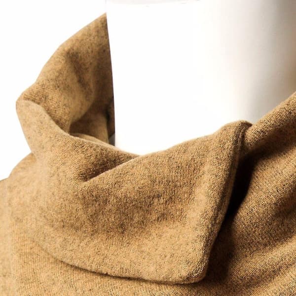 Asymmetrisk tröja med halsringning herr Stackkrage Slim Fit Pullover Långärmad enfärgade toppar W Khaki 3XL