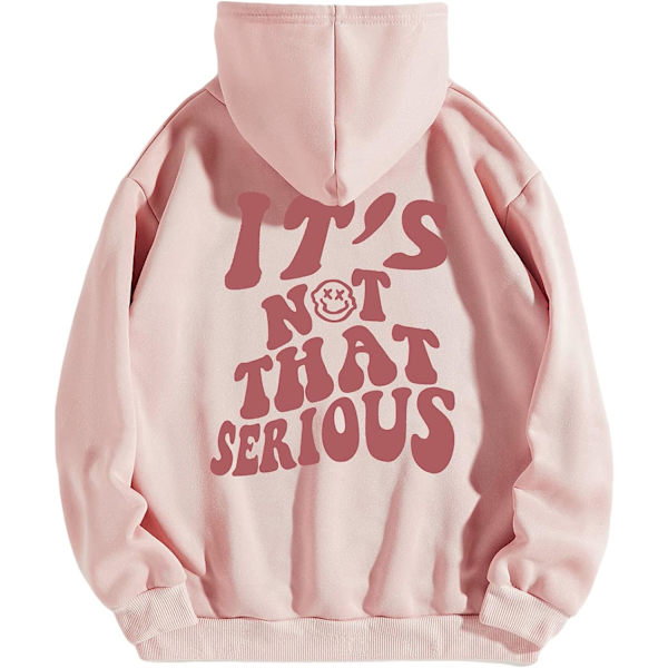 HAUFR naisten kirjekuvioinen pitkähihainen kiristysnyörillinen huppari Z X Light Pink Slogan X-Small