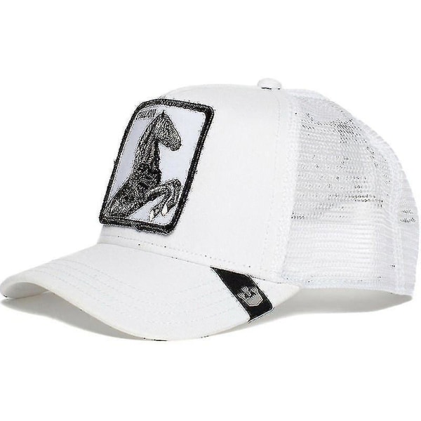 Aikuisten musta pantteri verkkolippis kesä baseball-lippis Trucker Cap W Horse - White