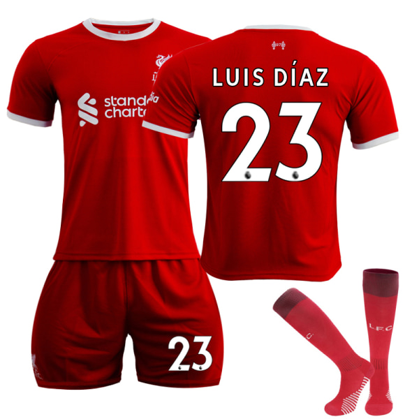 23-24 Liverpool Home -lasten jalkapallopaita nro Z 23 Luis Díaz 10-11 years