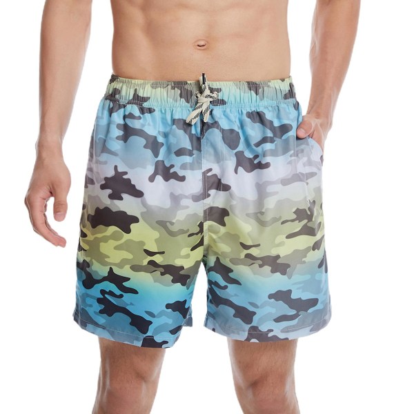 Miesten uimahousut värikkäät nopeasti kuivuvat rantashortsit. 2XL