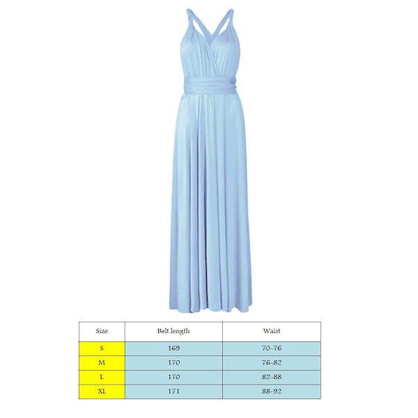 Naisten side ulti Way Wrap Cabriolet aksimekko Bridesmaid Z Blue M