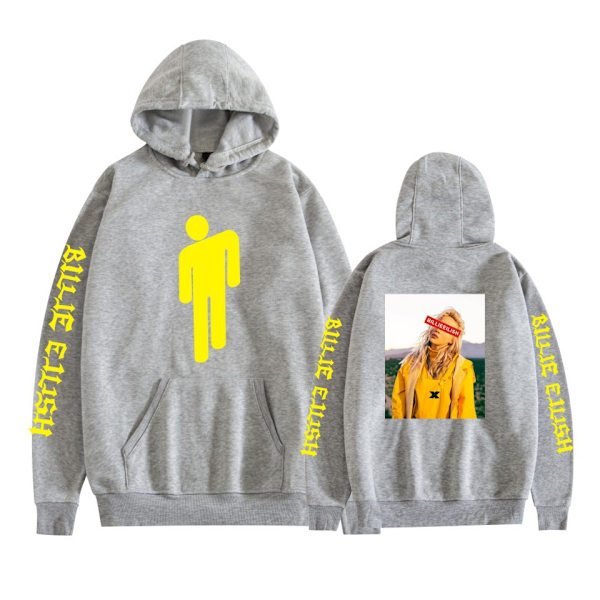 Billie Eilish genser Unisex Pullover Estetisk Hoodie Grå A2 Gray A S