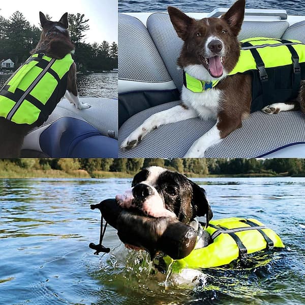 Hunderedningsvester Redningsvester for hunder Bærbare oppblåsbare redningsvester W