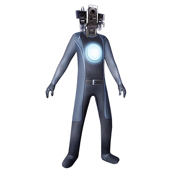 Skibidi Toalett TV Man Jumpsuit Cosplay Halloween-asu lapsille Camera Man Camera Man Adults 180