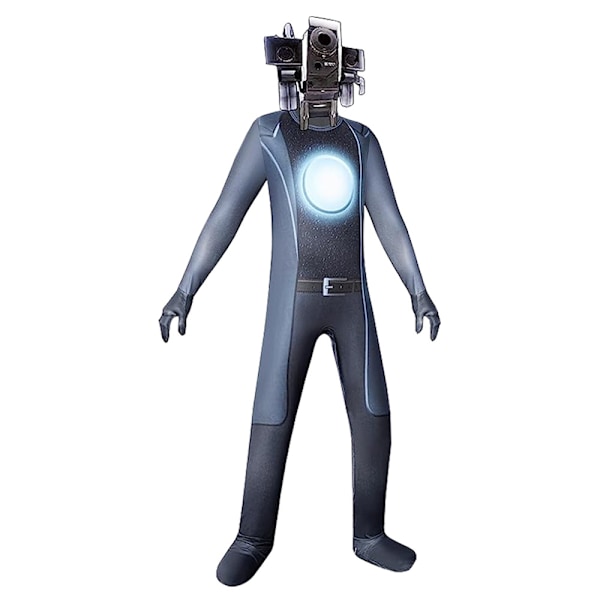 Skibidi Toalett TV Man Jumpsuit Cosplay Halloween kostym för barn Camera Man Camera Man Kids 150