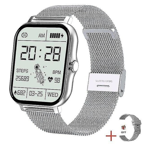 Urheiluranneke Smart Watch Bluetooth Call Koko kosketusnäyttö Fitness Tracker Pulse Watch Z X Sliver