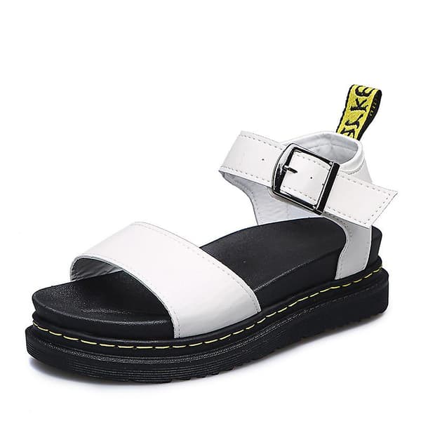 Damesandaler flad form sommerankelstrop Chunky platform modesko Z White EU 40
