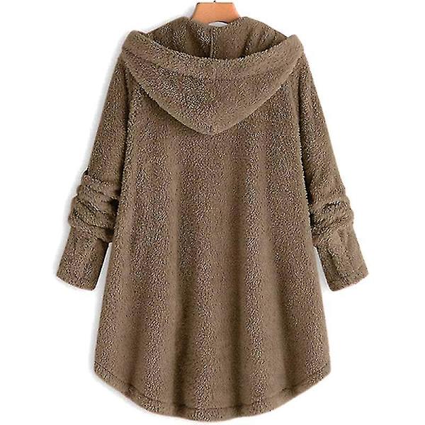 Bamsejakke med hette for kvinner Solid W Khaki 3XL