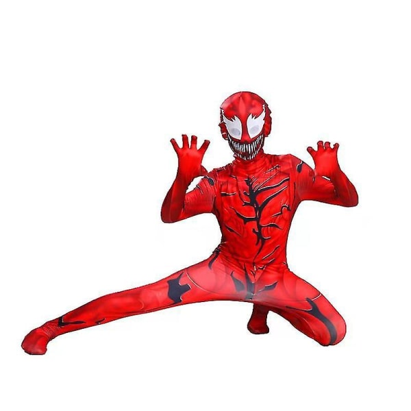 Voksne børn Venom Spider-man superhelte kostume Red 130cm