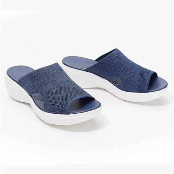 Damtofflor med plattbottnad mesh som andas . bule 37
