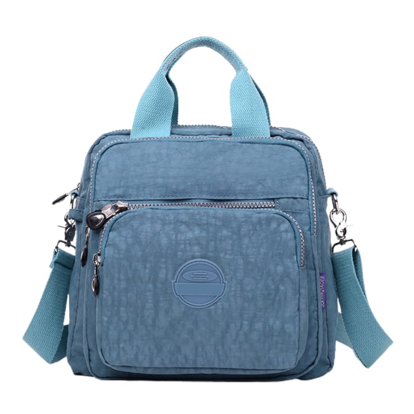 Afslappet nylon, rejsetaske med stor kapacitet, vandtæt håndtaske, 2-vejs slid V Light Blue