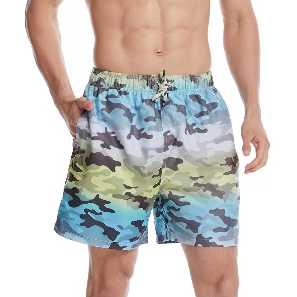 Badbyxor för män färgglada snabbtorkande strandshorts . 2XL