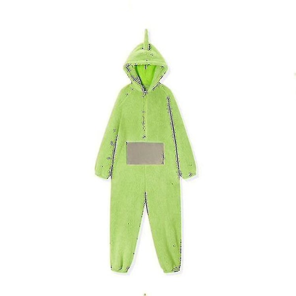 Teletubbie One Piece Pyjamas Hjemmeklær For Kvinner For Menn Og For Kvinner Tykket Coral Fleece_y green s