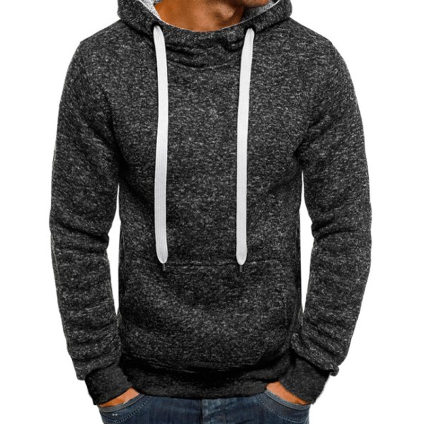 ångärmad tröja för män Relaxed Fit Sweatshirt Casual Hoodie W dark grey L