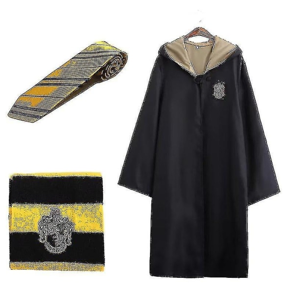 Harry Potter Cosplay -asu Gryffindor Korpinkynsi -viitta Viitta aikuisten lasten mekko V1 W Yellow 145cm(9-10yesrs)