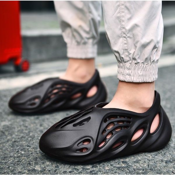 Unisex strandskor Sport sandaler Sommar duschtofflor . Black 44-45