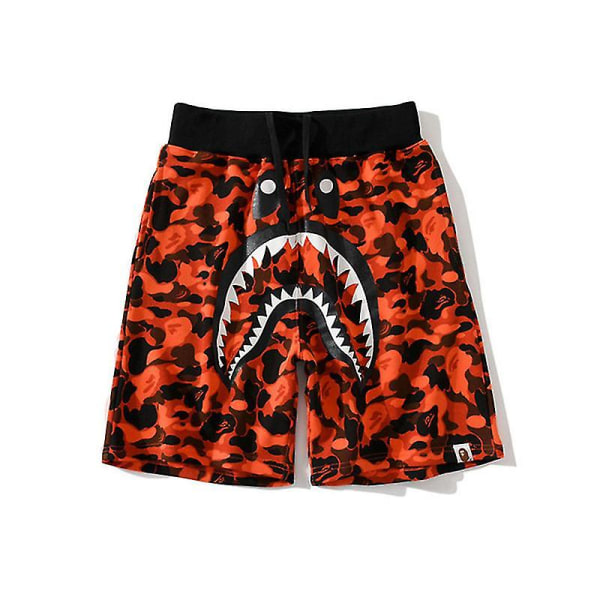 Bape-haj huvudshorts för män Y . orange 3XL(185-190CM)