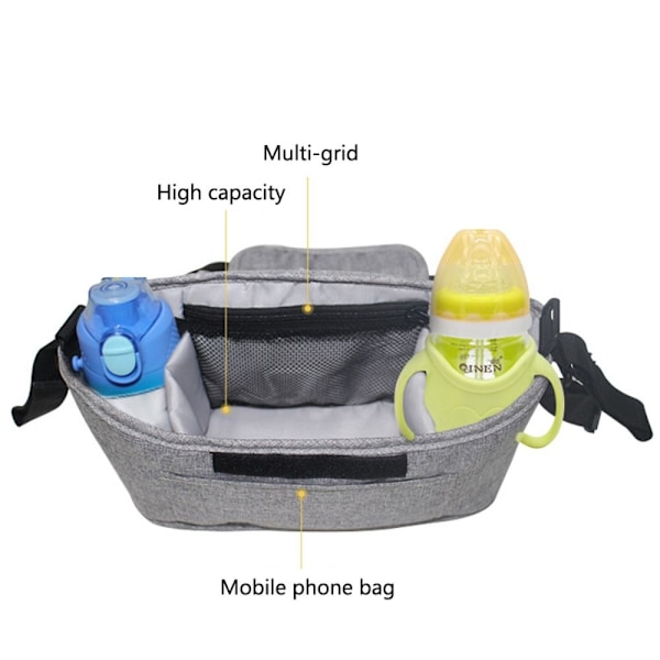Barnvagnsväska Barnvagn Organizer GRÅ grey
