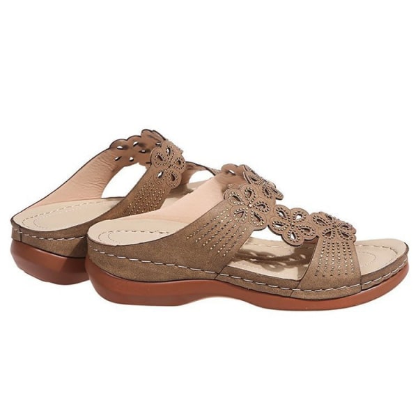 Sommar mode högklackade lätta plattform skor sandaler . darkbrown EU 37