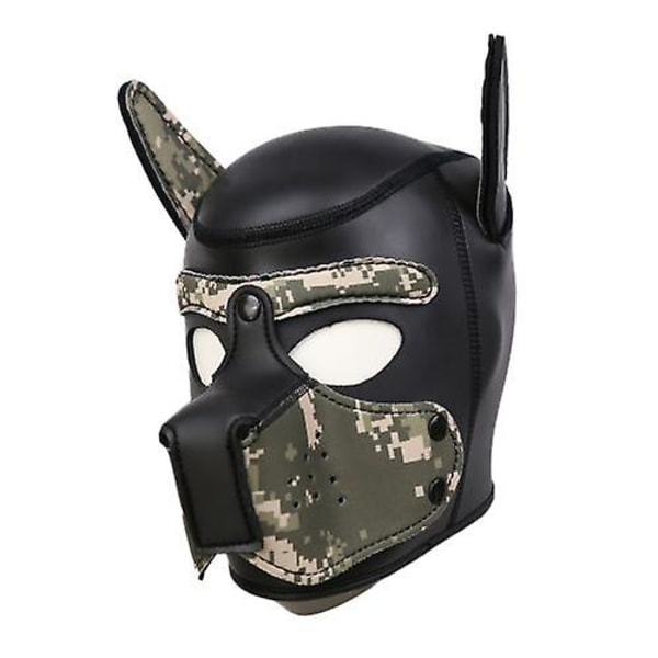Carnival Puppy Mask Andas huvudbonader Cosplay Animal Head Mask camouflage dog head mask