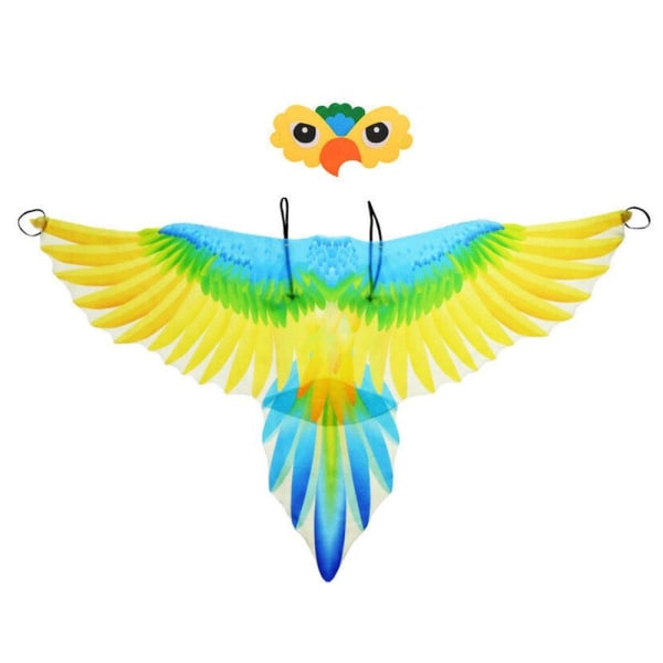 Børne papegøje vinge frakke kostume fugl Cape GUL -