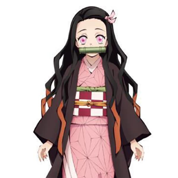 Cosplay peruk demon slayer gradient långt hår syntetisk peruk W