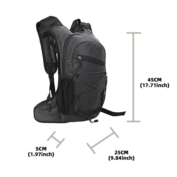 Cykel- og løberygsæk, Outdoor Reflex Large -1 Black