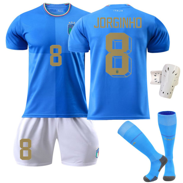 22 23 World Cup Italia Hjemmefotballdrakt Barnefotballdrakt nummer 8 Jorginho - 26