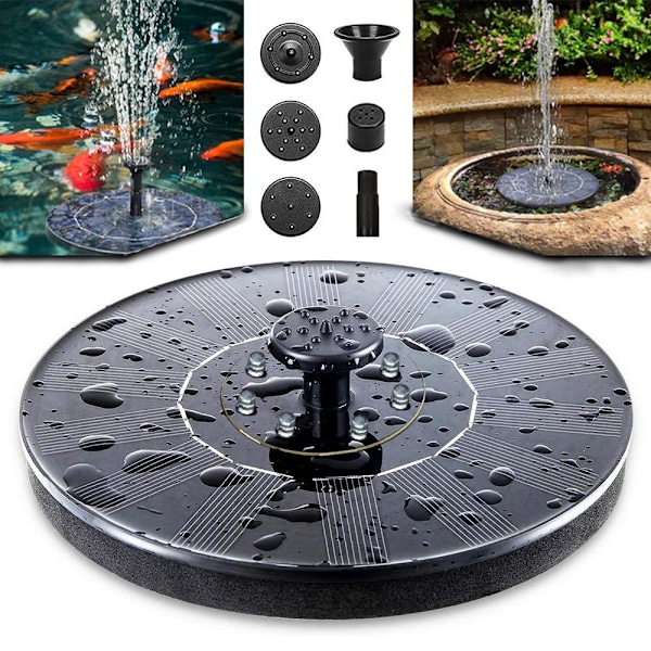 Solcelledrevet springvand til haven 18cm wY