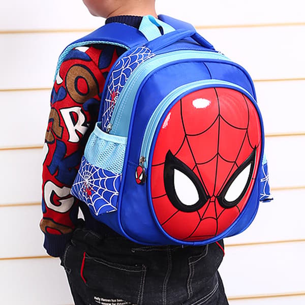 Spiderman barneryggsekk Gutter SÃ¸t Spider-man skolesekk. Deep blue