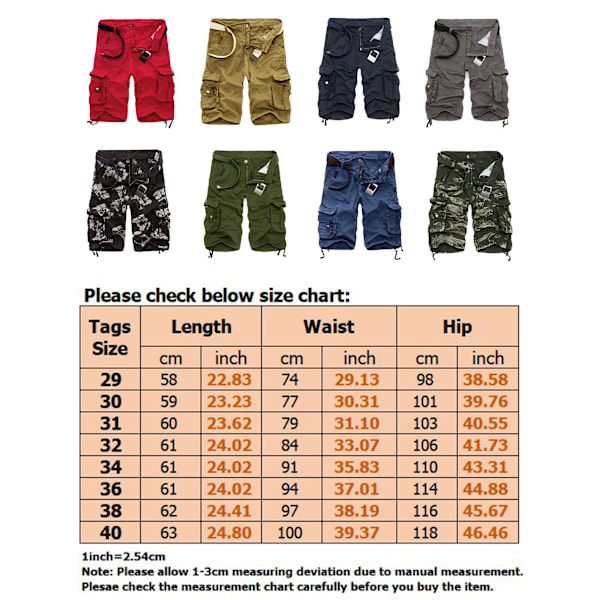 Miesten vapaat taskuhaalarit rantashortsit. Red,30