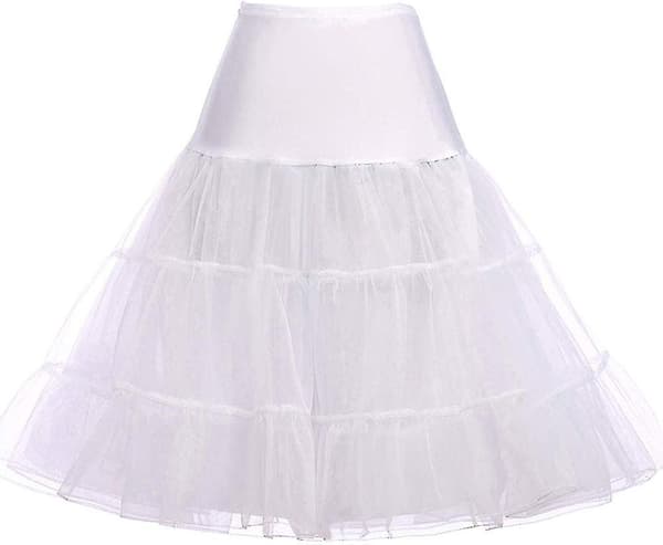 50'er Cosplay Rockabilly Underkjole Dame Underkjole Tutu White S