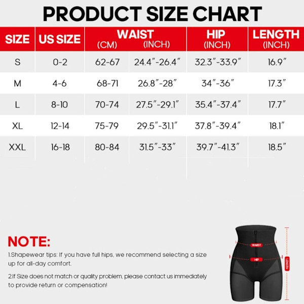 Shapewear trusser til kvinder SORT y Black M