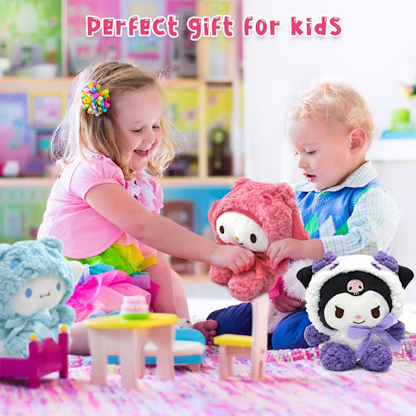 Lasten täytetyt nuket Cinnamoroll Kuroumi My Melody Pehmolelut Lahjat W 3 PCS