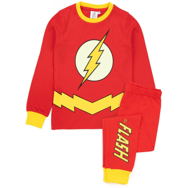 The Flash Childrens/Kids Logo Glow In The Dark Pyjamas Set 11-12 Z Red 11-12 Years
