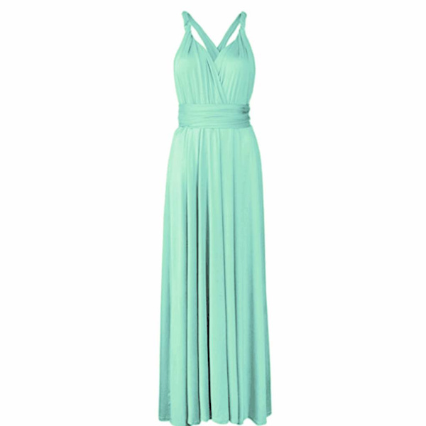 Kvinders Bandage Multi Way Wrap Convertible Maxikjole Brudepige Z mint green S