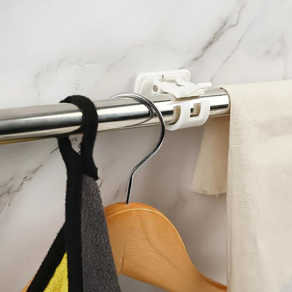 2-Pack - Gardinstångshållare Självhäftande - Stånghållare white