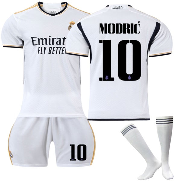 23-24 Real Madrid Hemma fotbollströja för barn nr Z X 10 Modrić 10-11 years