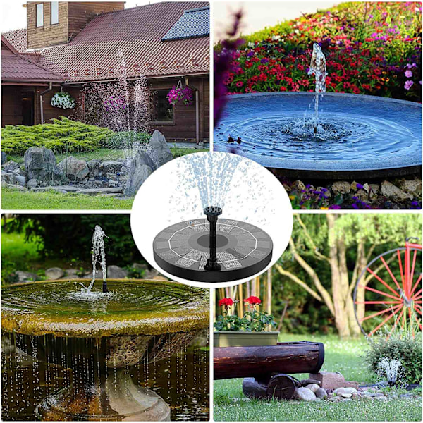 Solar fountain Solar powered Fountain vand springvand / Vandpumpe vY black