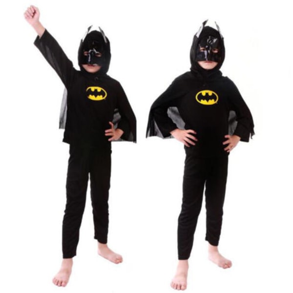 Børn Superhelte Cosplay Kostume Fancy Dress Up Tøj Outfit Sæt vY Batman L